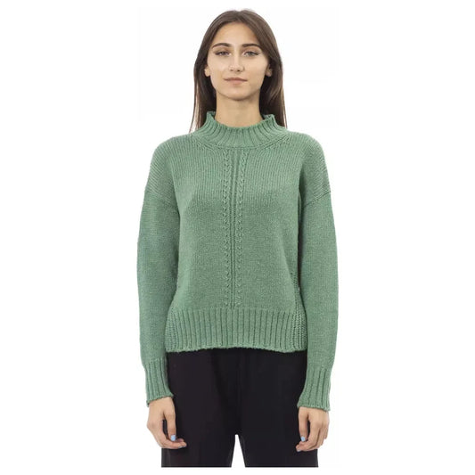 Alpha Studio Green Wool Women Sweater Alpha Studio