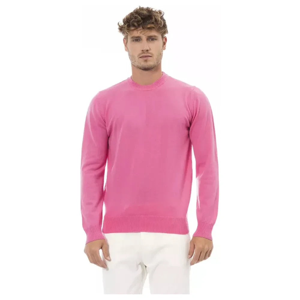 Alpha Studio Pink Wool Men Sweater Alpha Studio