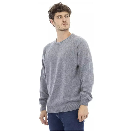 Alpha Studio Light Blue Viscose Men Sweater Alpha Studio