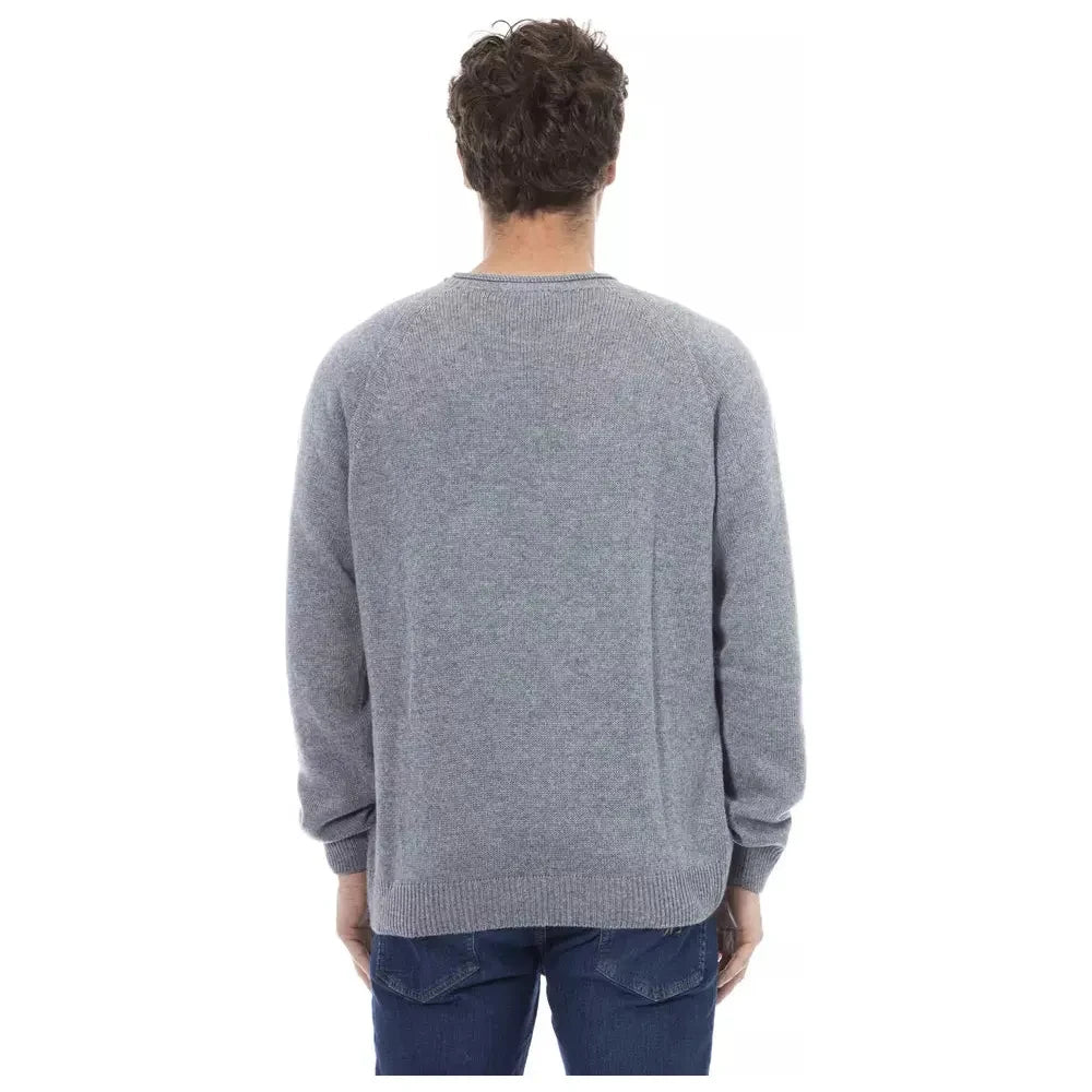 Alpha Studio Light Blue Cashmere Men Sweater Alpha Studio