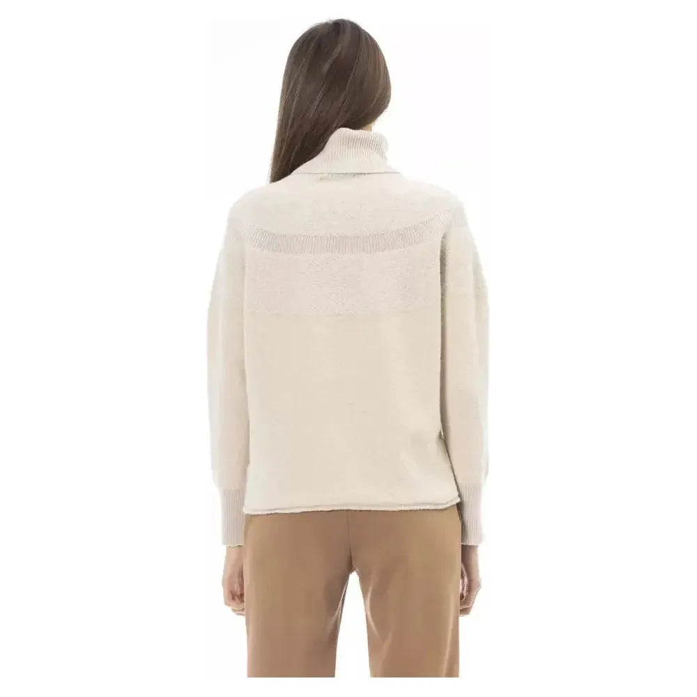 Alpha Studio Beige Wool Women Sweater Alpha Studio