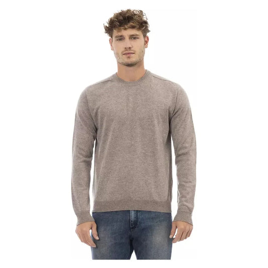 Alpha Studio Beige Viscose Men Sweater Alpha Studio