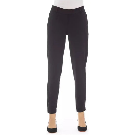 Alpha Studio Black Polyester Women Pant Alpha Studio