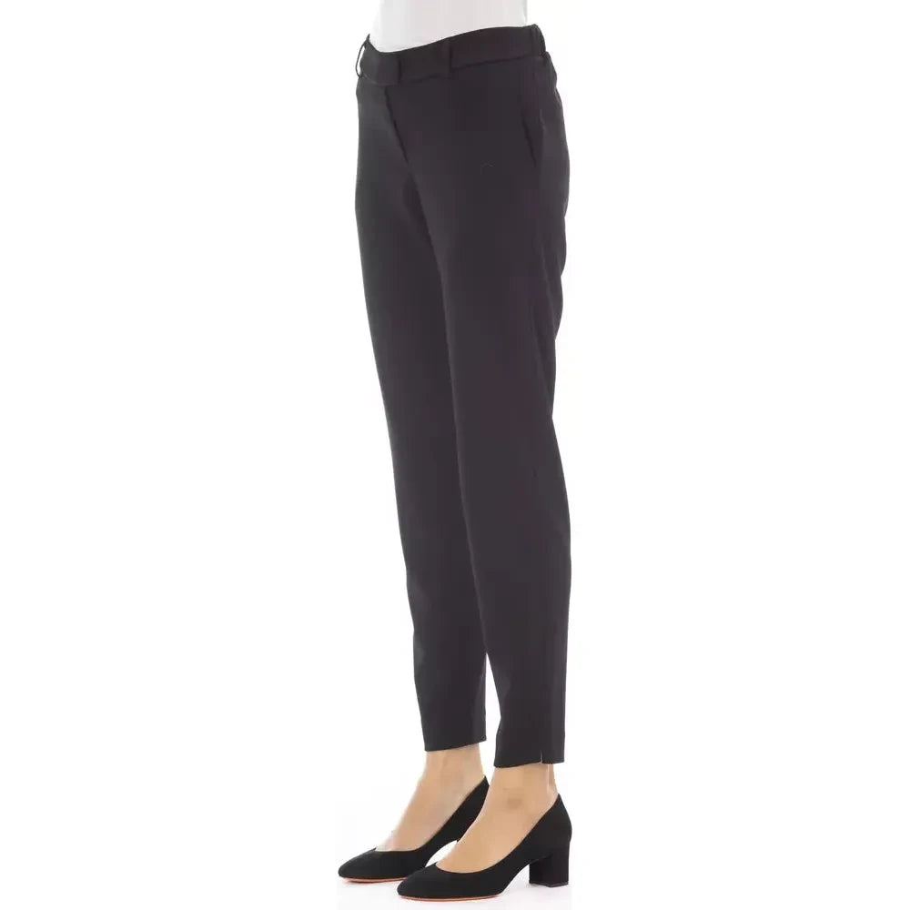 Alpha Studio Black Polyester Women Trouser Alpha Studio