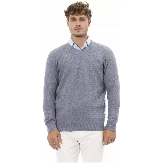 Alpha Studio "Light Blue Viscose Men Sweater" Alpha Studio