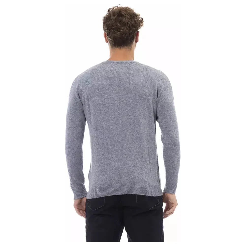 Alpha Studio Light Blue Viscose Men Sweater Alpha Studio