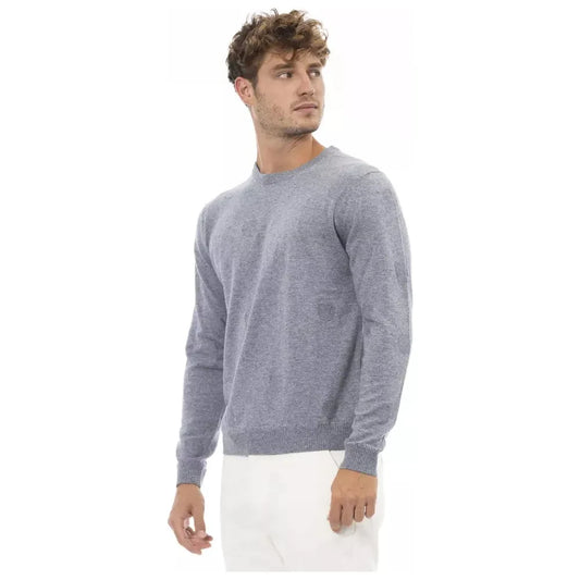 Alpha Studio Light Blue Viscose Men Sweater Alpha Studio