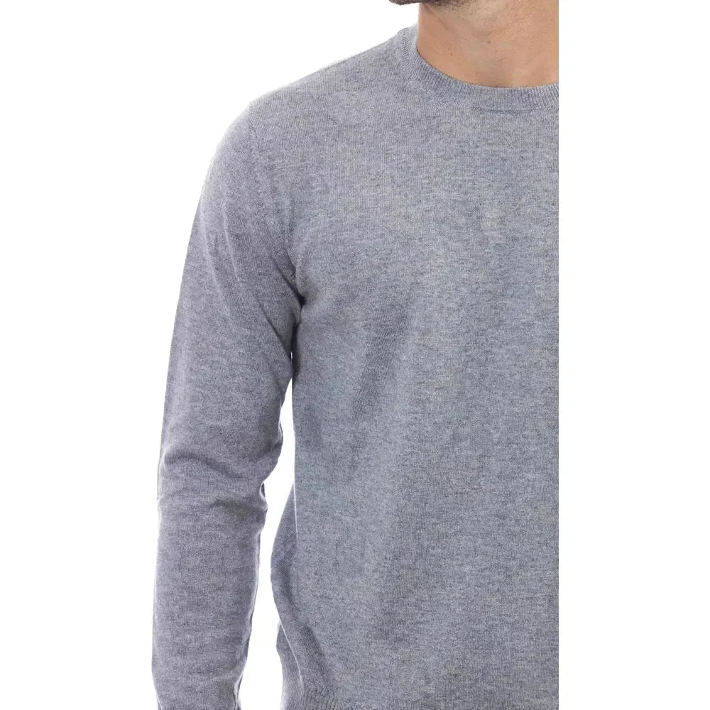 Alpha Studio Light Blue Viscose Men Sweater Alpha Studio