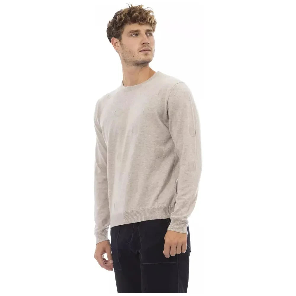 Alpha Studio Beige Viscose Men Sweater Alpha Studio