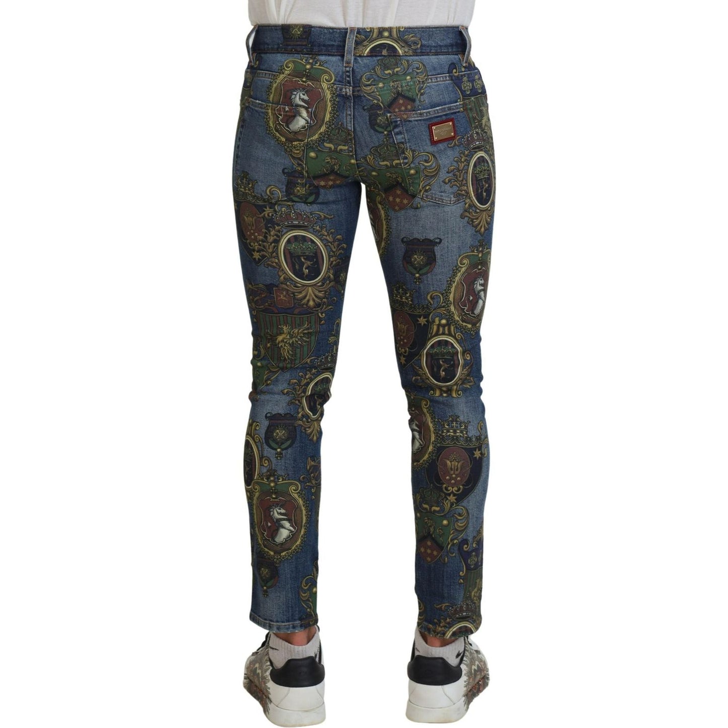 Dolce & Gabbana Elegant Slim-Fit Printed Denim Jeans Dolce & Gabbana