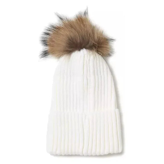 Refrigiwear Chic Ribbed Knit Pompom Winter Hat Refrigiwear