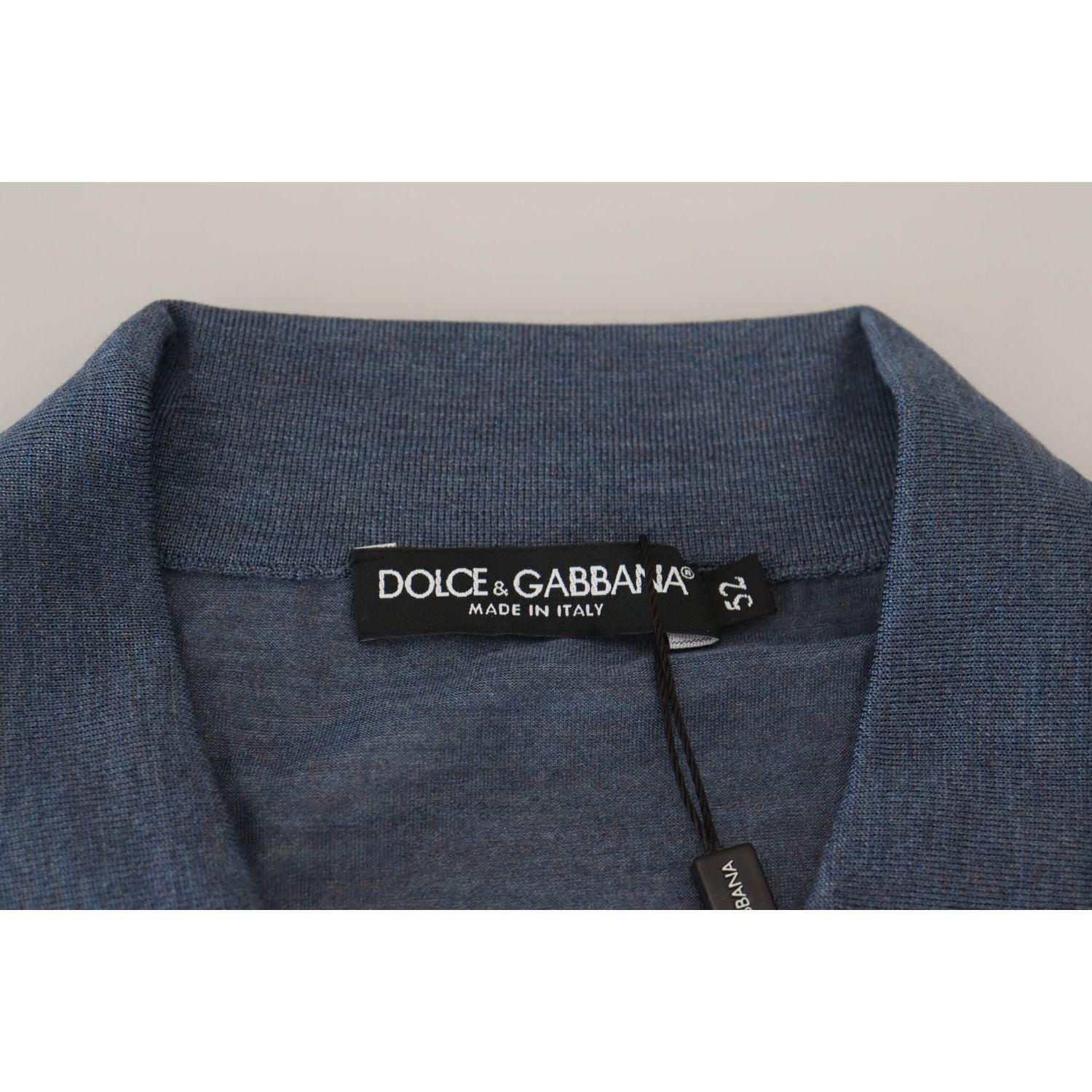 Dolce & Gabbana Elegant Silk Blue Pullover Sweater