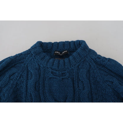 Dolce & Gabbana Elegant Blue Crewneck Sweater Dolce & Gabbana