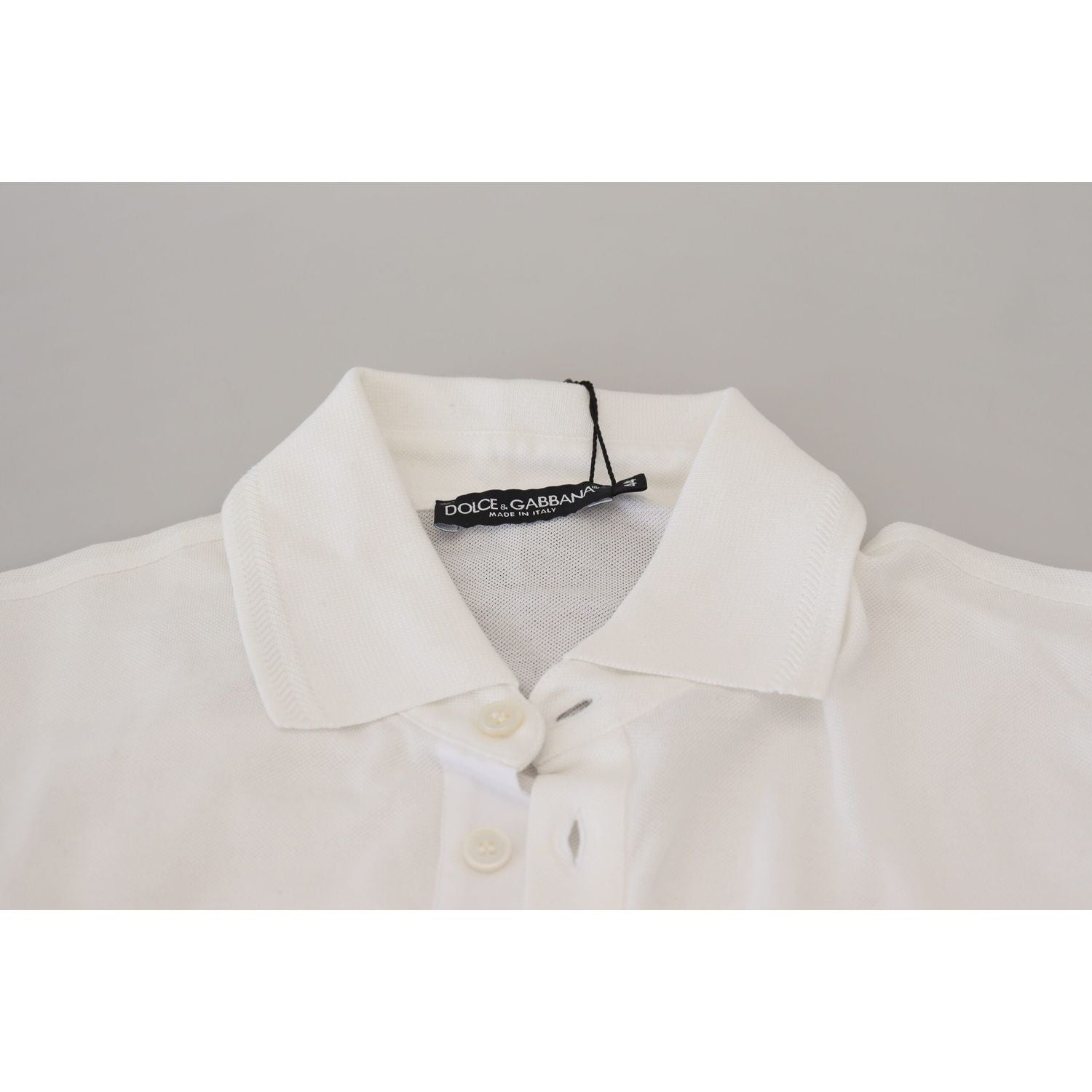 Dolce & Gabbana Elegant White Cotton Blend Polo