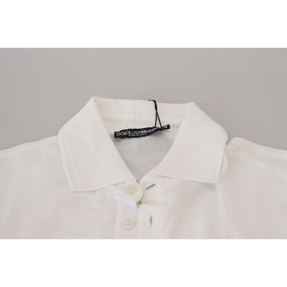 Dolce & Gabbana Elegant White Cotton Blend Polo Dolce & Gabbana