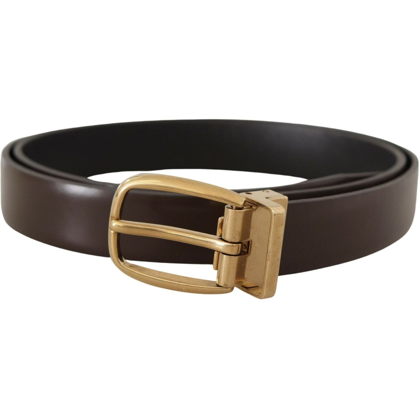 Dolce & Gabbana Elegant Dark Brown Leather Belt Dolce & Gabbana