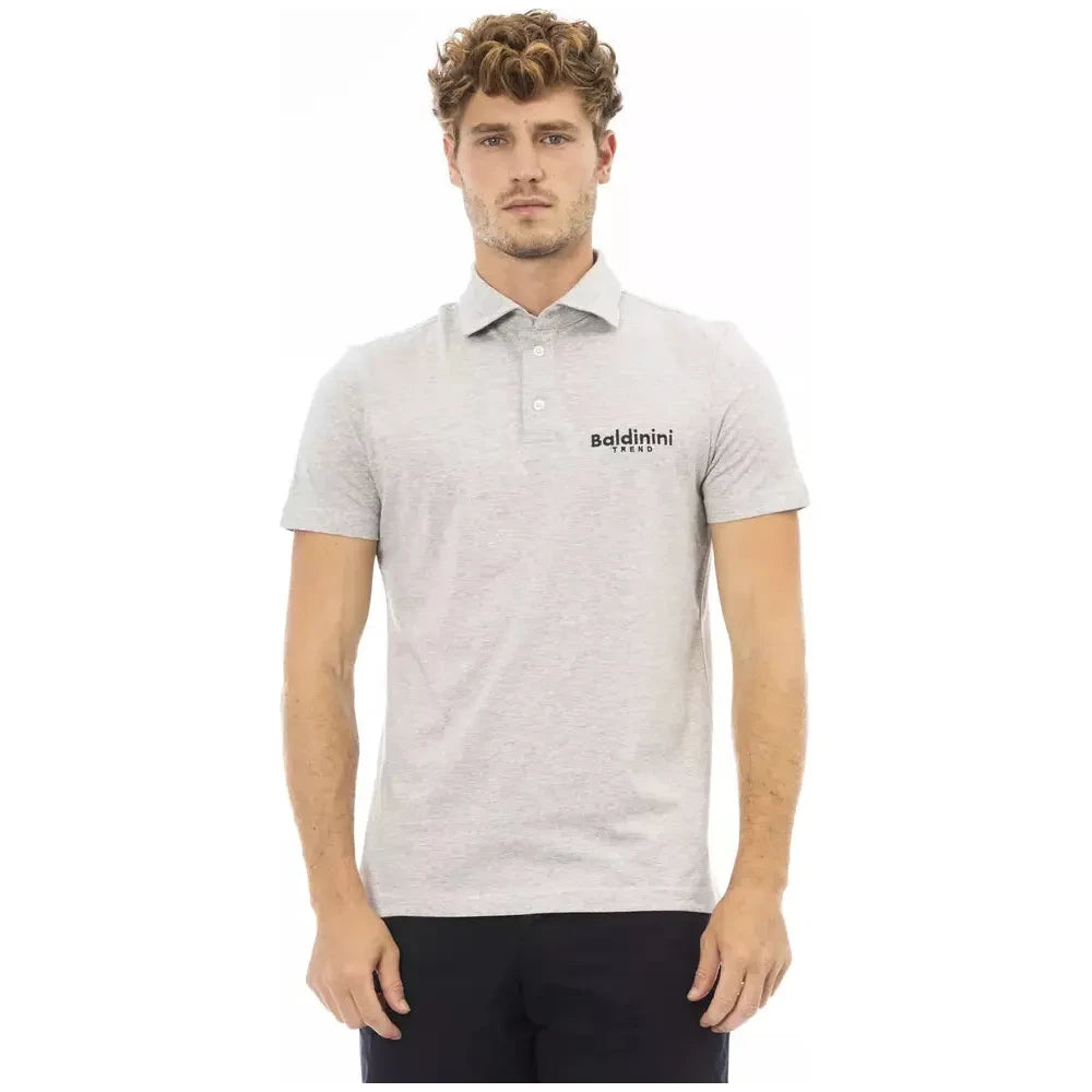 Baldinini Trend Gray Cotton Men Polo Baldinini Trend