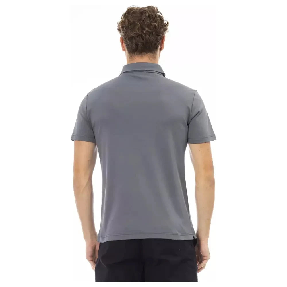 Baldinini Trend Gray Cotton Men Polo Baldinini Trend