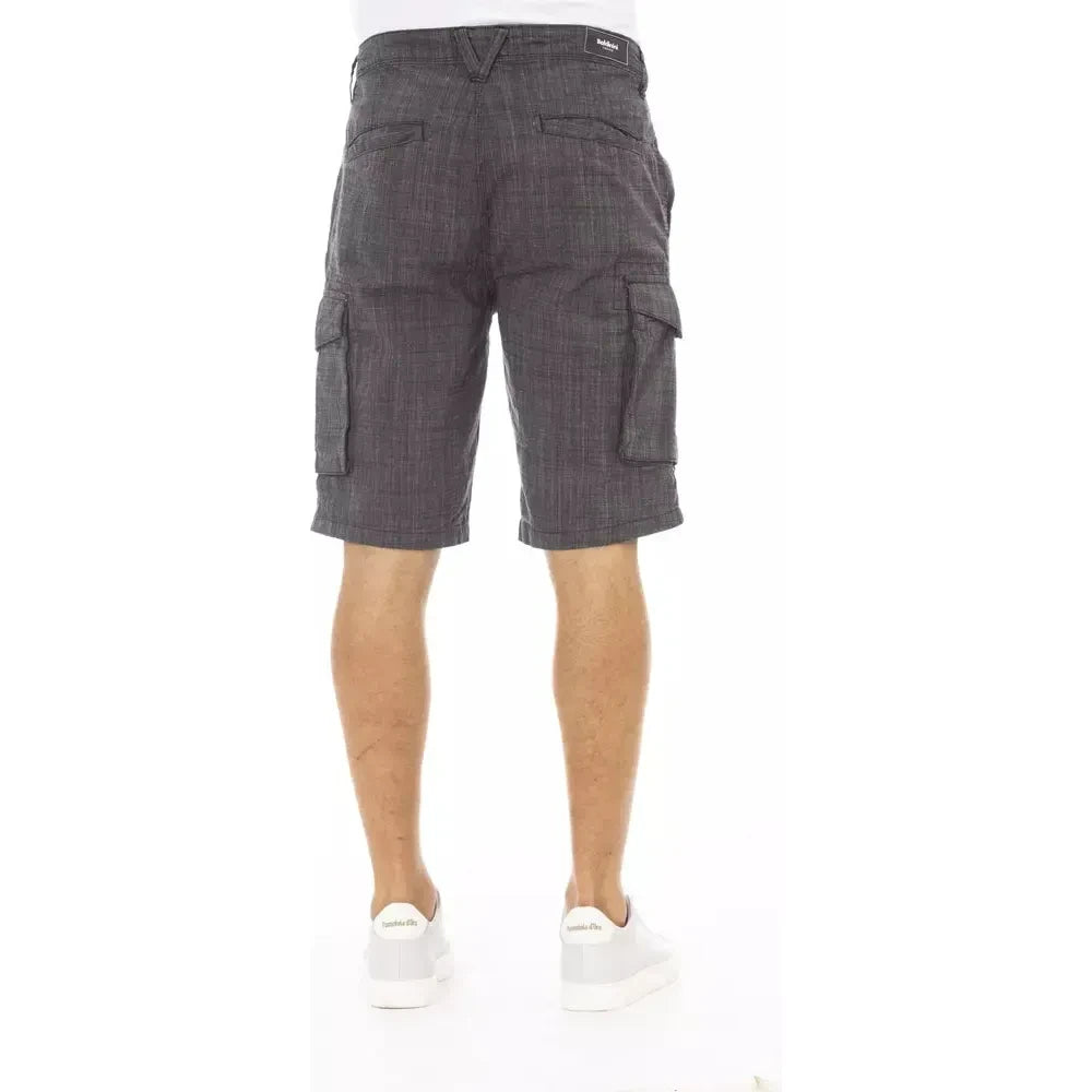 Baldinini Trend Black Cotton Men Cargo Short Baldinini Trend