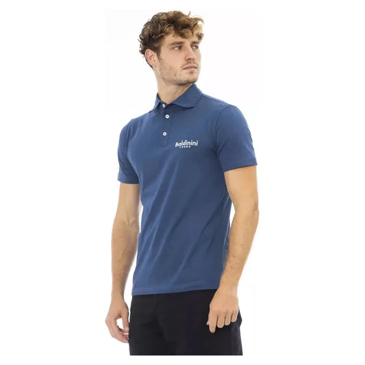 Baldinini Trend Blue Cotton Men Polo Shirt Baldinini Trend