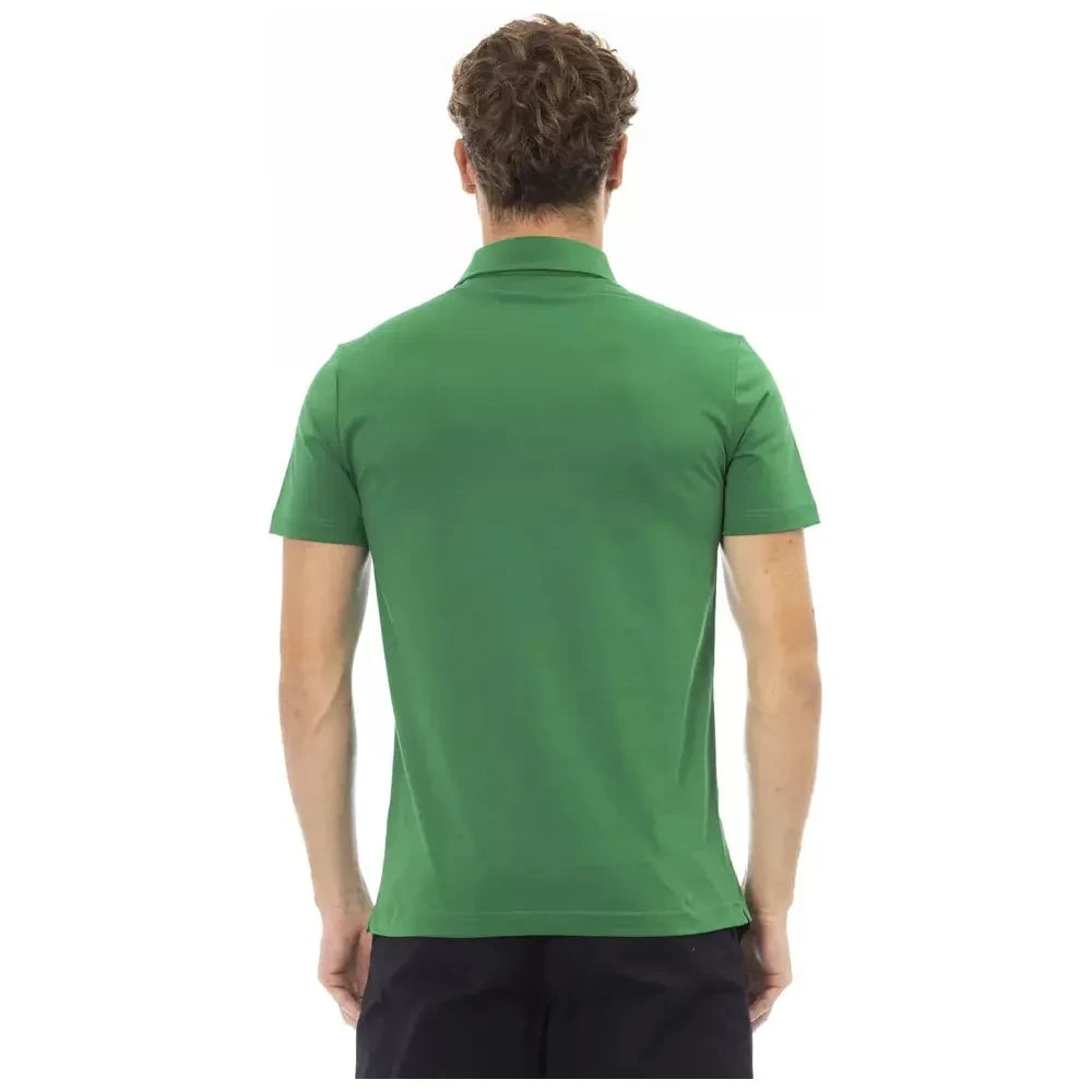 Baldinini Trend Green Cotton Men Polo Shirt Baldinini Trend