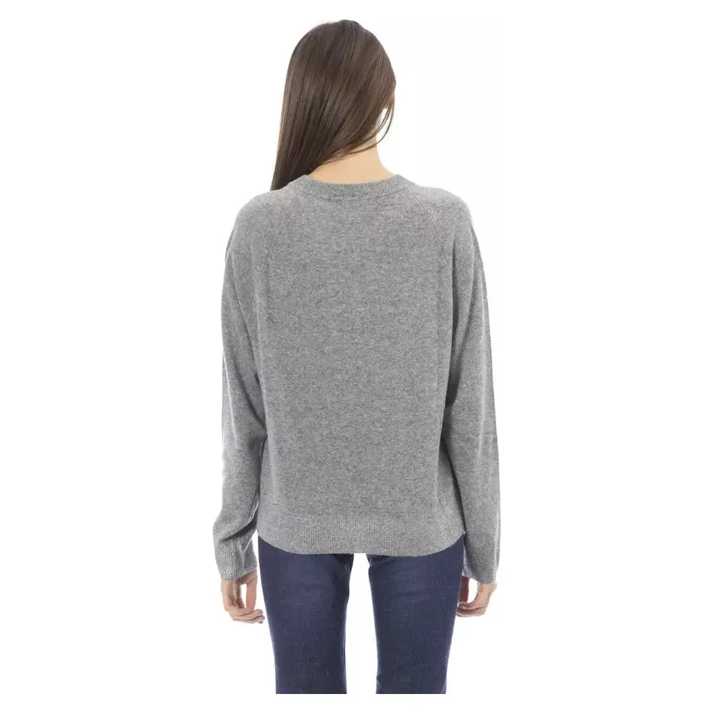 Baldinini Trend Gray Wool Women Sweater Baldinini Trend