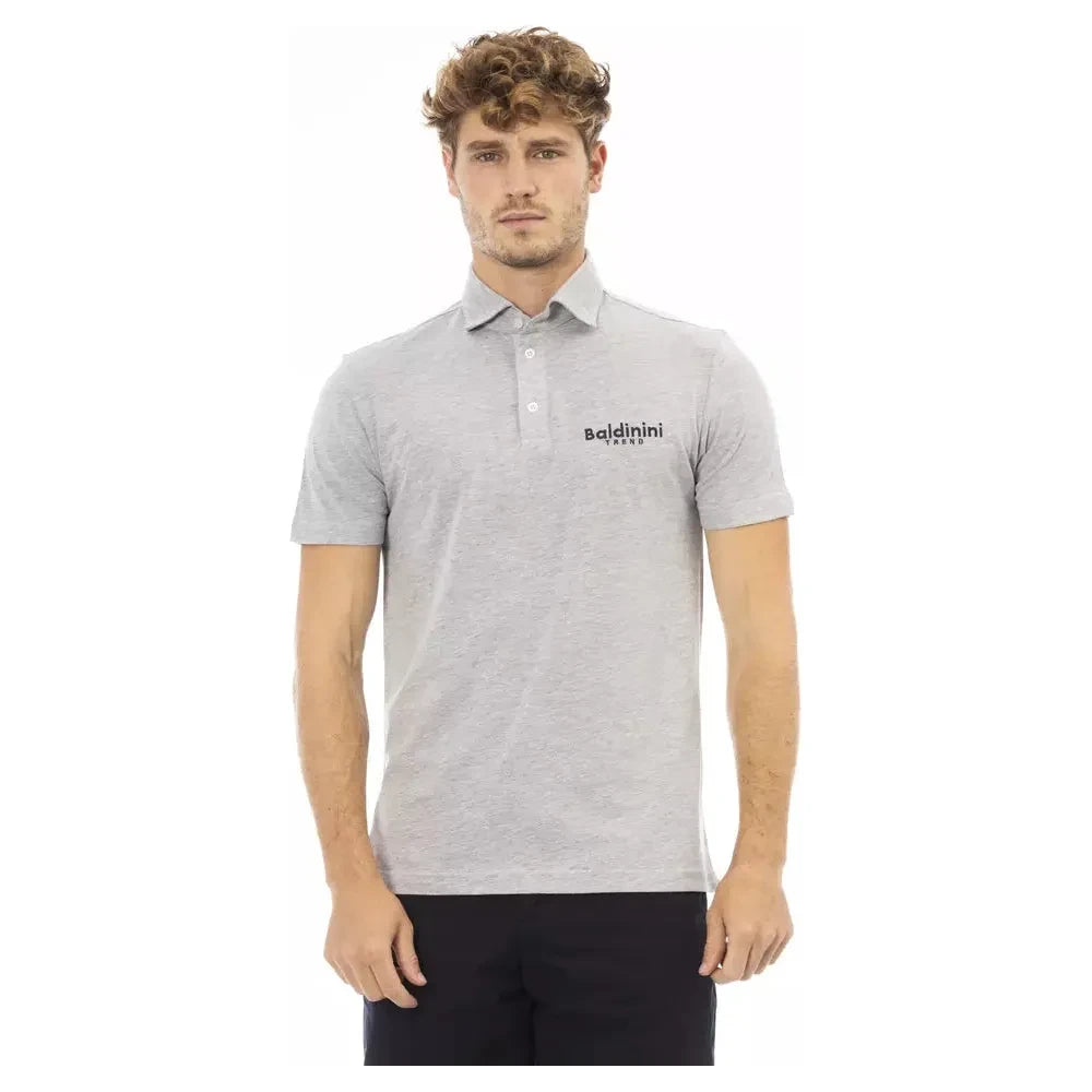 Baldinini Trend Gray Cotton Men Polo-Shirt Baldinini Trend