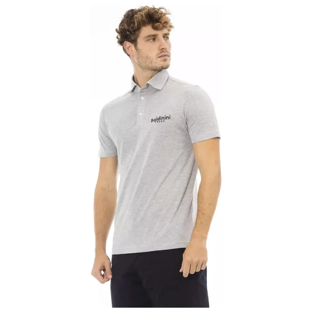 Baldinini Trend Gray Cotton Men Polo-Shirt Baldinini Trend