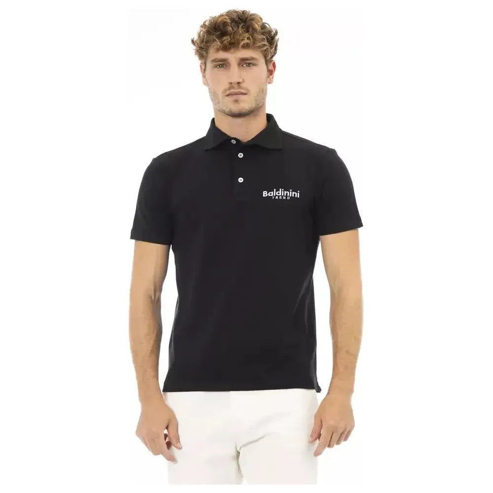 Baldinini Trend Black Cotton Men Polo Shirt