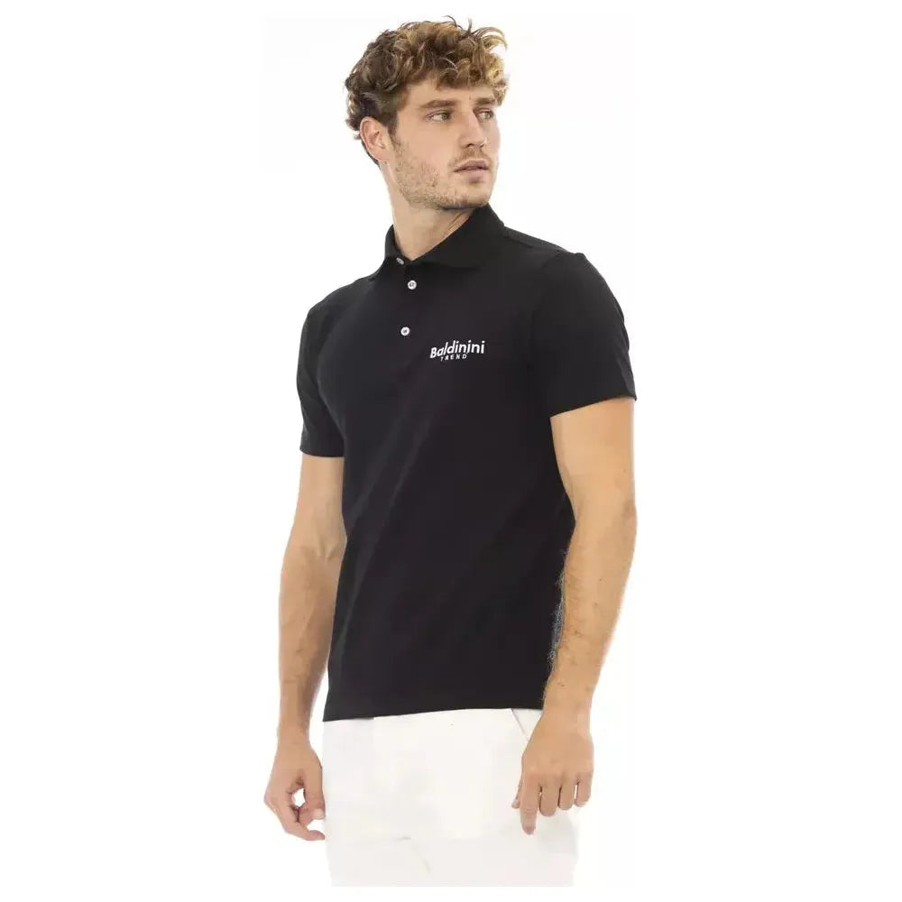 Baldinini Trend Black Cotton Men Polo Shirt