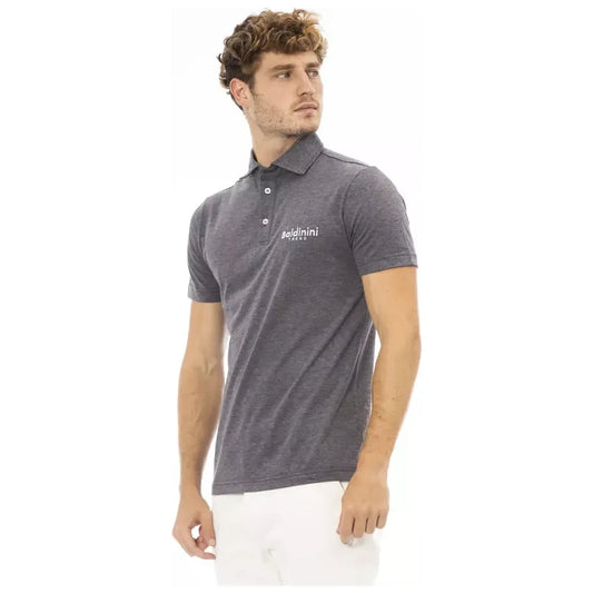 Baldinini Trend Gray Cotton Men Polo Shirt Baldinini Trend