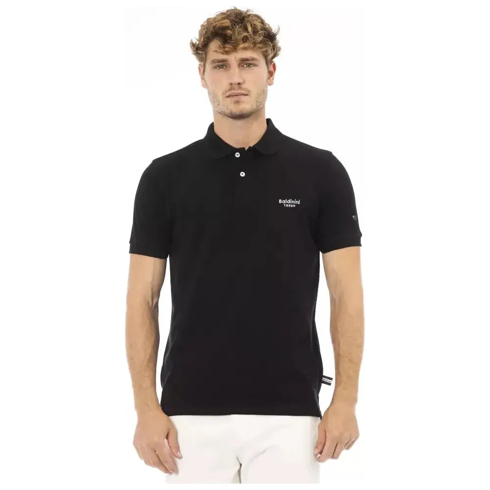 Baldinini Trend Black Cotton Men Polo Shirt