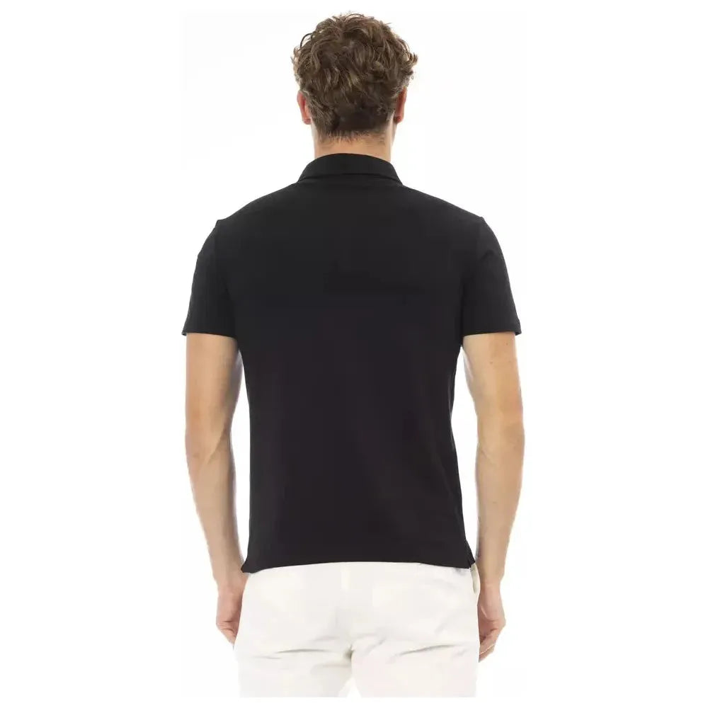 Baldinini Trend Black Cotton Men Polo Shirt