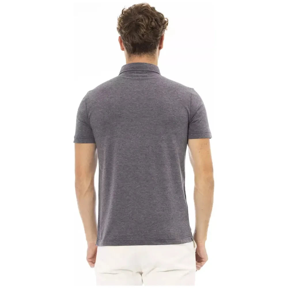 Baldinini Trend Gray Cotton Men Polo Shirt Baldinini Trend