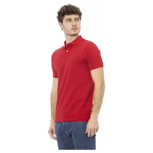 Baldinini Trend Red Cotton Men Polo Shirt Baldinini Trend