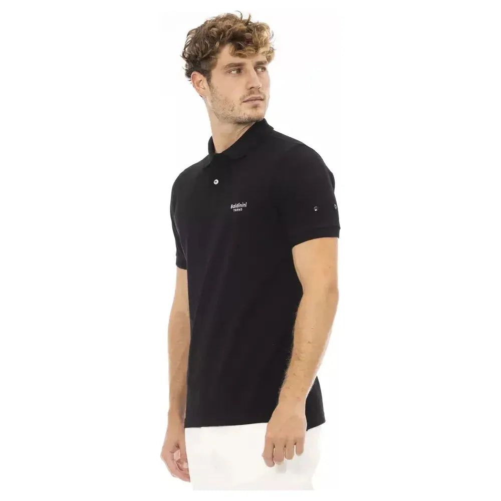 Baldinini Trend Black Cotton Men Polo Shirt