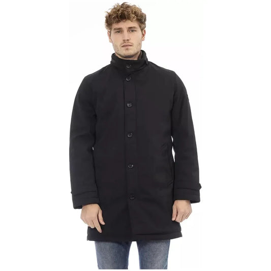 Baldinini Trend Black Polyester Men Jacket Baldinini Trend