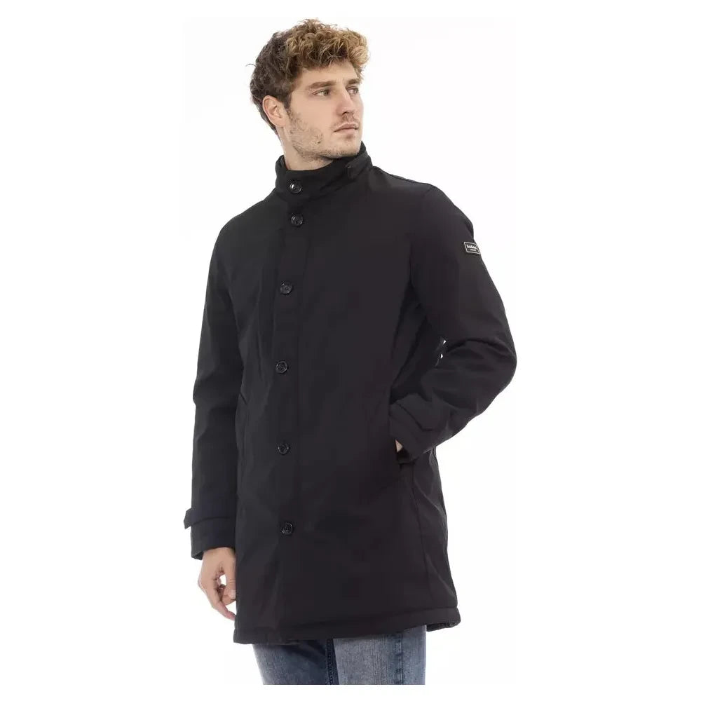 Baldinini Trend Black Polyester Men Jacket Baldinini Trend