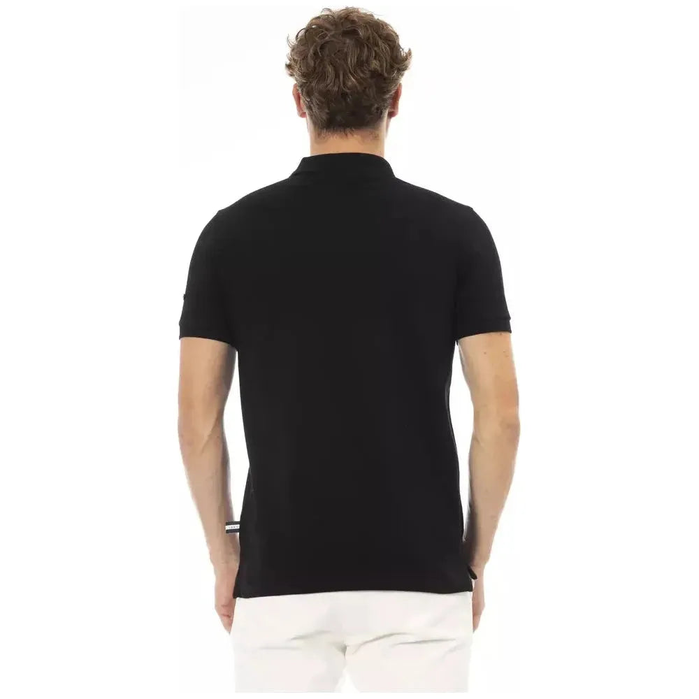 Baldinini Trend Black Cotton Men Polo Shirt