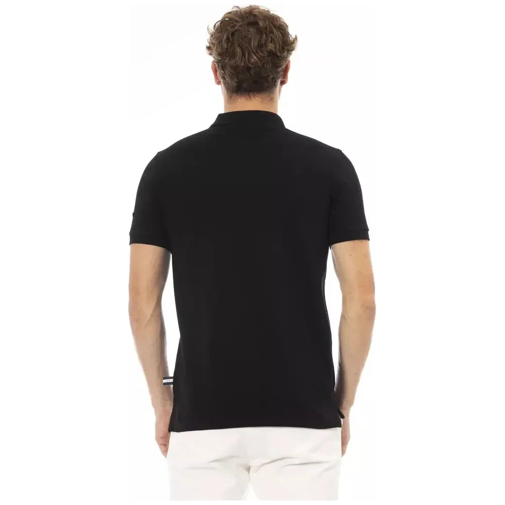 Baldinini Trend Black Cotton Men Polo Shirt Baldinini Trend