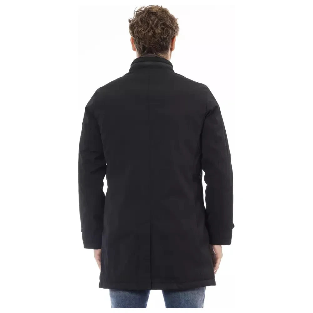 Baldinini Trend Black Polyester Men Jacket Baldinini Trend