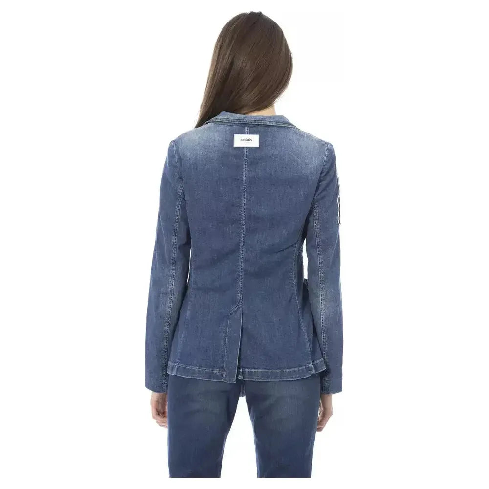 Baldinini Trend Blue Cotton Women Jacket