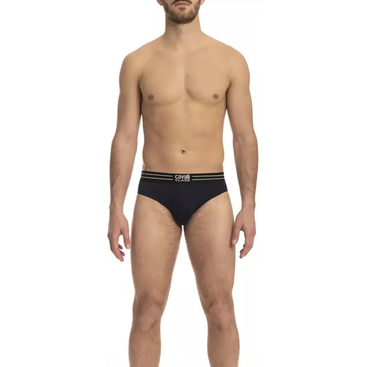 Cavalli Class Blue Cotton Men Underwear Pack Cavalli Class