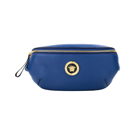 Versace Small Navy Calf Leather Medusa Pendant Fanny Waist Pack Belt Bag Versace