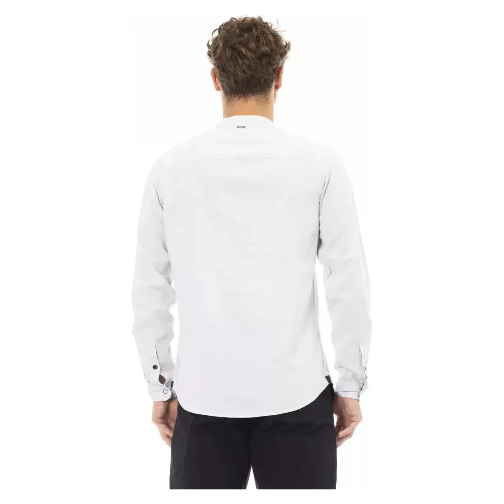 Baldinini Trend White Linen Men Shirt Baldinini Trend