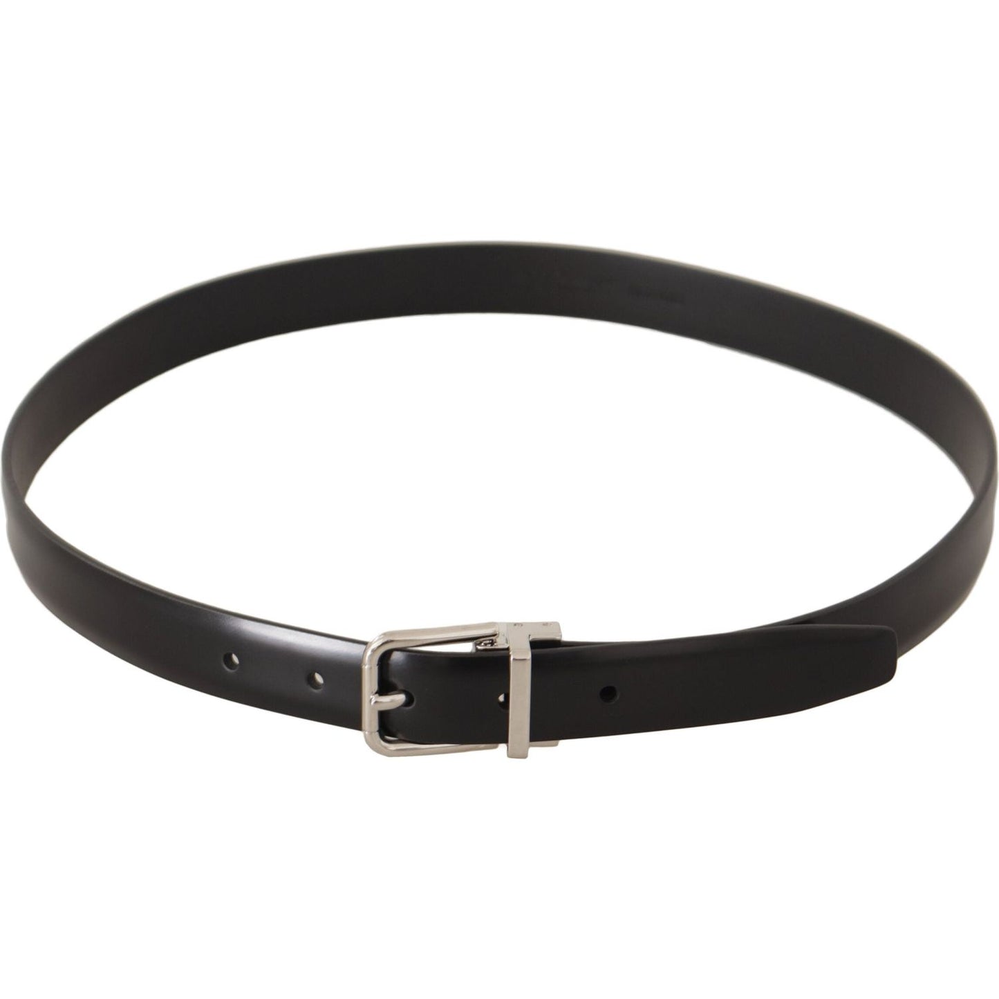 Dolce & Gabbana Elegant Black Leather Belt with Metal Buckle Dolce & Gabbana