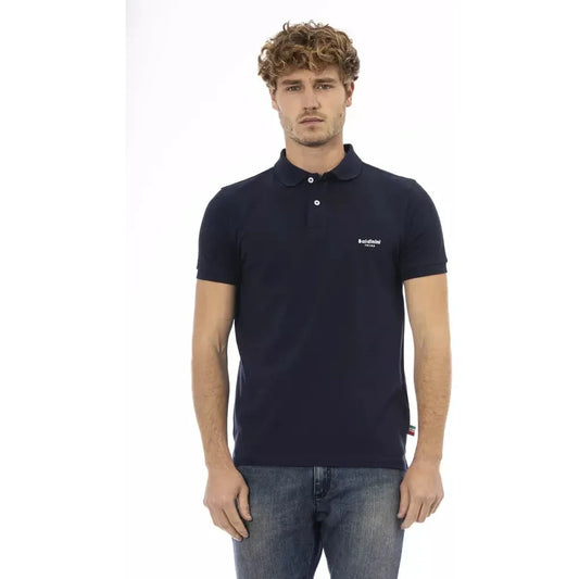 Baldinini Trend Blue Cotton Men Polo Shirt Baldinini Trend