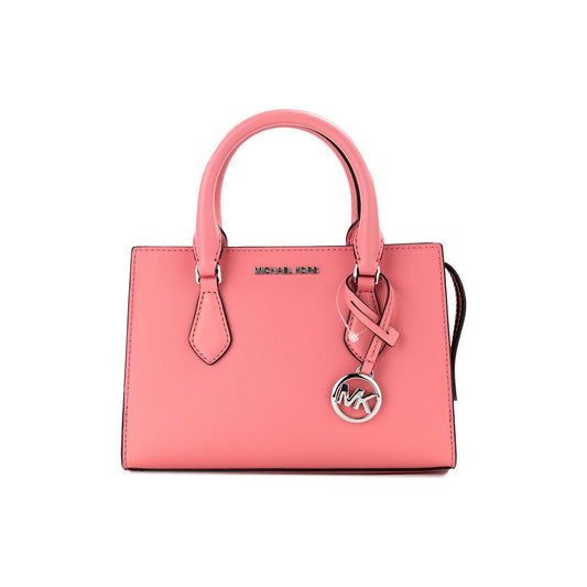 Michael Kors Sheila Small Tea Rose Vegan Leather Center Zip Satchel Purse Bag Michael Kors