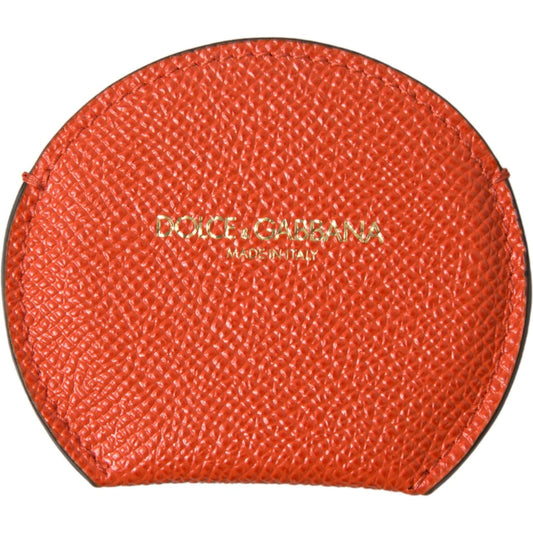 Dolce & Gabbana Elegant Orange Calfskin Mirror Holder Dolce & Gabbana