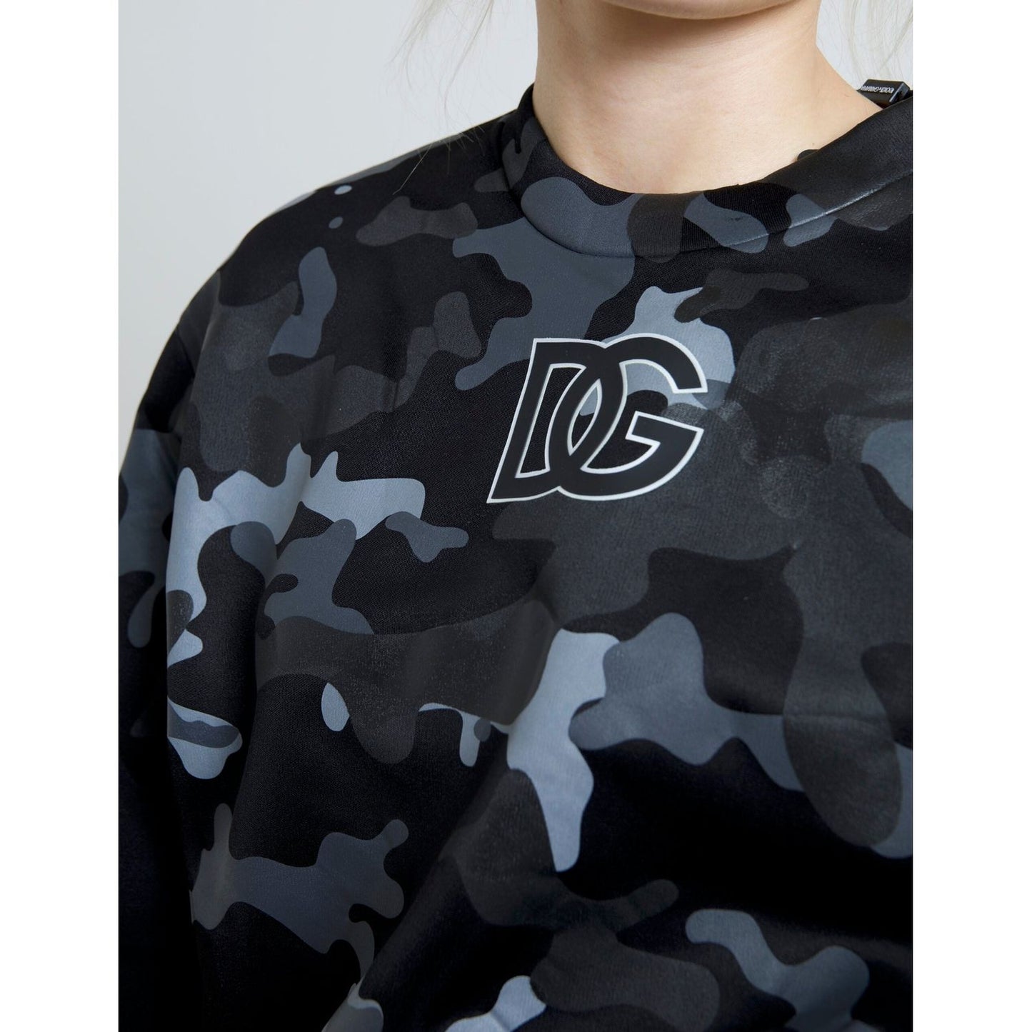 Dolce & Gabbana Elegant Black Camouflage Pullover Sweater Dolce & Gabbana